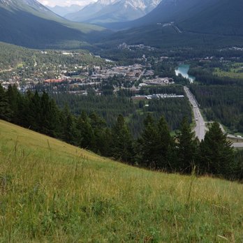 Banff National Park - View of Banff from the grass meadow - Parks Near Me - Banff, Alberta Banff National Park - View of Banff from the grass meadow - Parks Near Me - Banff, Alberta