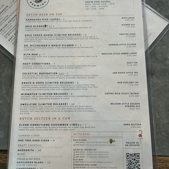 Ketch Brewing - Menu - Breweries Near Me - San Diego, California