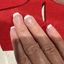 Aladdin Nail & Spa - Nice French tip with a hint of winter! Love how they turned out!