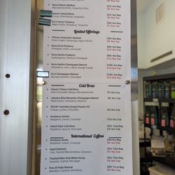 Paradise Coffee Roasters - Menu as of 7/30/24