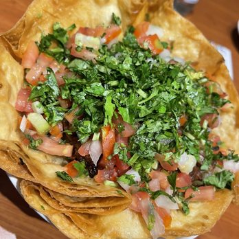 Canasta Kitchen - Delicious carnitas tostada.  Javier gave us a grand welcoming - Mexican Near Me - Alameda, California