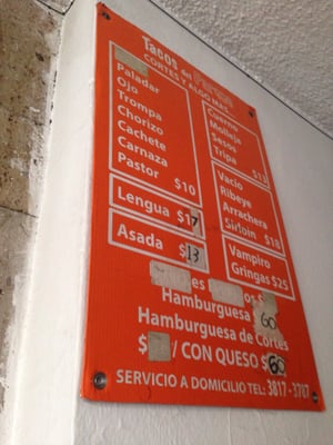 Menu photo 1 Tacos del Parque Guadalajara, JAL