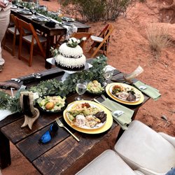 Superior Event Services - Valley of Fire Bride & Groom plate settings