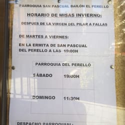 San Pascual Bailón - Horarios