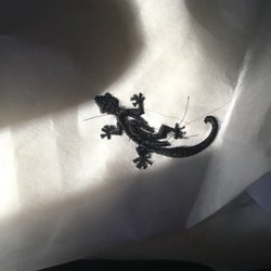 Close To Home - The back side of the technician's stitch out, using black on both sides makes it impossible to tell if the top thread is pulling to the back