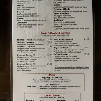 Joe’s Italian Restaurant - the menu - Pizza Near Me - Center, Texas Joe’s Italian Restaurant - the menu - Pizza Near Me - Center, Texas