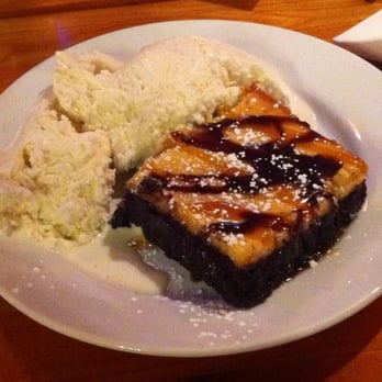Noa Noa Spikes Beach Grill - The Jamaican brownie dessert.  More fudgy than cakey, ice cream a bit icy. - Seafood Near Me - Warsaw, Indiana