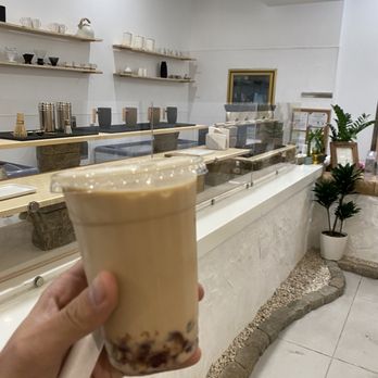 Sojeata - Almond milk tea with red bean and agar boba - Bubble Tea Near Me - Fullerton, California Sojeata - Almond milk tea with red bean and agar boba - Bubble Tea Near Me - Fullerton, California