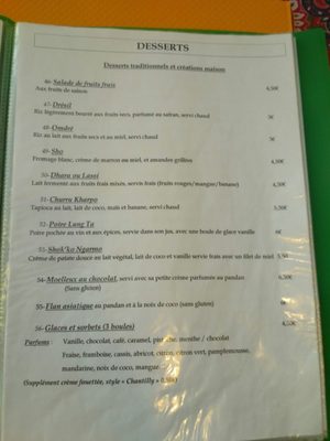 Menu photo 4 Tibétain Lung Ta Lourdes, 65