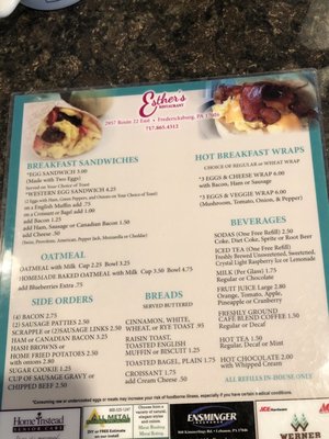Menu photo 6 Esther's Restaurant Fredericksburg, PA
