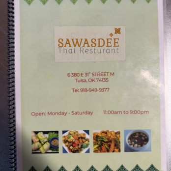 Sawasdee Thai Kitchen - Menu Cover - Thai Near Me - Tulsa, Oklahoma Sawasdee Thai Kitchen - Menu Cover - Thai Near Me - Tulsa, Oklahoma