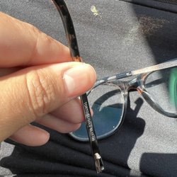 Mike's Eyeglass Repair - Broken hinge before repair