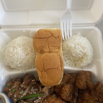 Hawaiian Style BBQ - teriyaki chicken and garlic chicken with rice and rolls - Hawaiian Near Me - Augusta, Georgia