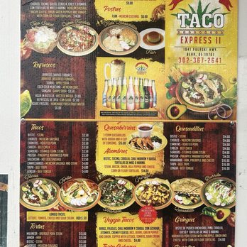 Rivera Taco Express II - Updated menu as of 4/5/26 - Mexican Near Me - Bear, Delaware