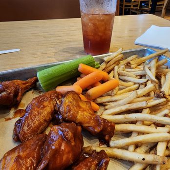 Buffalo Wild Wings - a plate of fries, carrots, and celery - Chicken Wings Near Me - Fayetteville, Arkansas