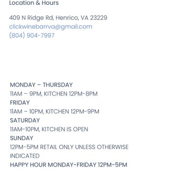Click A Wine Spot - Wine Bars Near Me - Henrico, Virginia