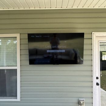 Sights Install Services - Outdoor TV mounted with wire routed for a hidden look! - TV Mounting Near Me