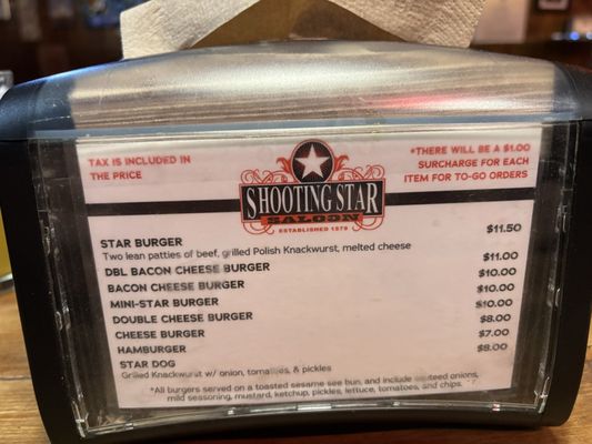 Menu photo 1 Shooting Star Saloon Huntsville, UT Menu photo 1 Shooting Star Saloon Huntsville, UT