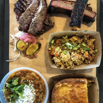 Wood's Chapel BBQ - Brisket and Ribs with Brunswick Stew, Cornbread and Smoked Pork Belly Fried Rice @tiffhuangry - Barbeque Near Me - Atlanta, Georgia Wood's Chapel BBQ - Brisket and Ribs with Brunswick Stew, Cornbread and Smoked Pork Belly Fried Rice @tiffhuangry - Barbeque Near Me - Atlanta, Georgia
