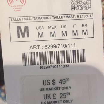 Zara - Price should be $49.90. Overcharged about $5 - Women's Clothing Near Me - Santa Clara, California