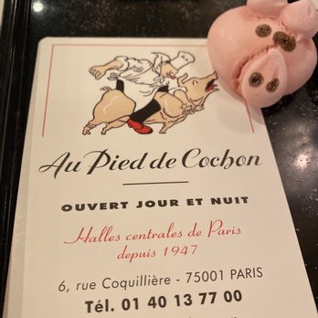 Au Pied de Cochon - Little cookies with the check - Seafood Near Me - Paris, 75 Au Pied de Cochon - Little cookies with the check - Seafood Near Me - Paris, 75
