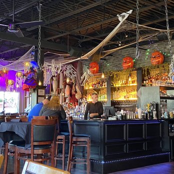 Booma Bar and Kitchen - Bar area decorated for Halloween - Burgers Near Me - Shelby Township, Michigan Booma Bar and Kitchen - Bar area decorated for Halloween - Burgers Near Me - Shelby Township, Michigan