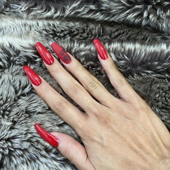 Ruby Nails & Lashes - Cherry red + matte rose - Nail Salons Near Me - Kent, Washington Ruby Nails & Lashes - Cherry red + matte rose - Nail Salons Near Me - Kent, Washington
