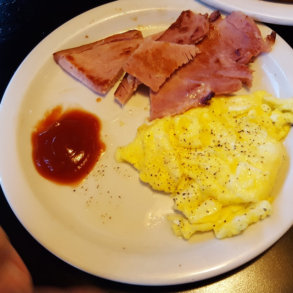 Eagle Cafe - Eggs and ham, part of the waffle special. - Breakfast & Brunch Near Me - Honolulu, Hawaii