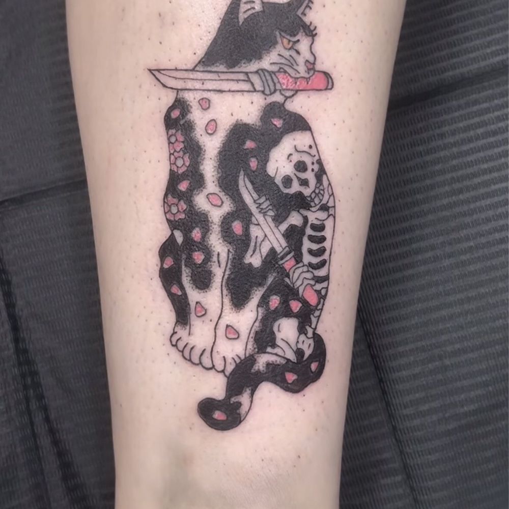 Jay's Fine Line - Monmon cat by Tati - Tattoo Near Me - Pacifica, California