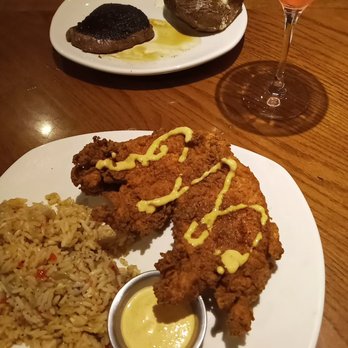Outback Steakhouse - Foreground Bloomin Chicken, background filet. - Steakhouses Near Me - Leesburg, Florida
