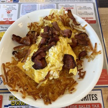 Waffle House - Bacon Egg & Cheese Hashbrown Bowl - Breakfast & Brunch Near Me - Fort Myers, Florida Waffle House - Bacon Egg & Cheese Hashbrown Bowl - Breakfast & Brunch Near Me - Fort Myers, Florida