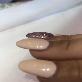 Pink Lemon Park Nail Studio - You can see the glitter nail is bumpy - Nail Salons Near Me - New York, New York Pink Lemon Park Nail Studio - You can see the glitter nail is bumpy - Nail Salons Near Me - New York, New York
