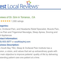 Paul Grin, DDS, MPH, MS, APC - A Milestone: 1,000 5-Star Reviews Received