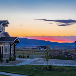 Alpine Academy - The new school during sunset.