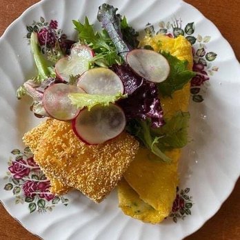Ask For Luigi - Georgine's meal of scrambled eggs, tallegio & crispy polenta - Italian Near Me - Vancouver, British Columbia Ask For Luigi - Georgine's meal of scrambled eggs, tallegio & crispy polenta - Italian Near Me - Vancouver, British Columbia