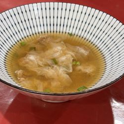Half eaten wonton soup