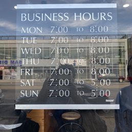 Correct hours of operation Correct hours of operation