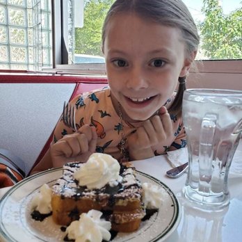 JackJack's Diner - Peanutbutter and chocolate stuffed French toast.  She gives it 5 thumbs up! - American Near Me - Moscow, Idaho
