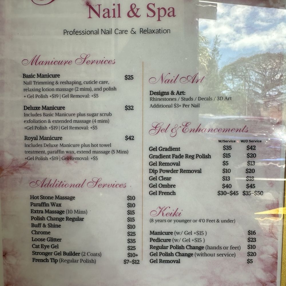 Gradient Nail - New menu  as of January 2026 - Nail Salons Near Me - Honolulu, Hawaii