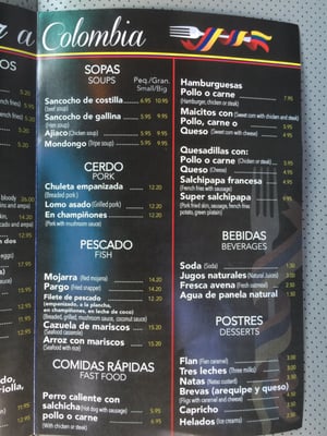 Menu photo 7 Sabor A Colombia Miami, FL