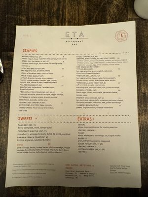 Menu photo 1 ETA Restaurant + Bar Chicago, IL Menu photo 1 ETA Restaurant + Bar Chicago, IL