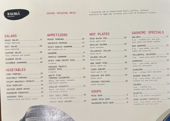 Menu photo 2 Sumi Sushi Sherman Oaks, CA Menu photo 2 Sumi Sushi Sherman Oaks, CA