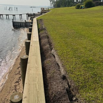 Coastal Boat Lift - Dead sod due to settling. - General Contractors Near Me - New Bern, North Carolina Coastal Boat Lift - Dead sod due to settling. - General Contractors Near Me - New Bern, North Carolina
