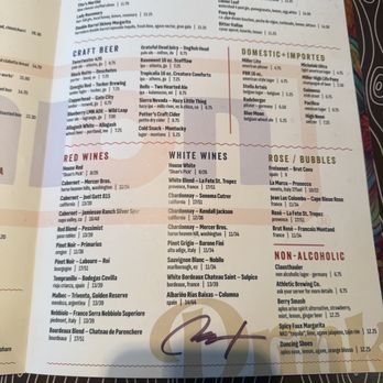 The Union Restaurant - Menu drinks - New American Near Me - Milton, Georgia