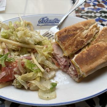 The Columbia - Lunch combo with the 1905 salad (a few bites taken before I took the picture) and a Cuban. - Spanish Near Me - St Augustine, Florida The Columbia - Lunch combo with the 1905 salad (a few bites taken before I took the picture) and a Cuban. - Spanish Near Me - St Augustine, Florida