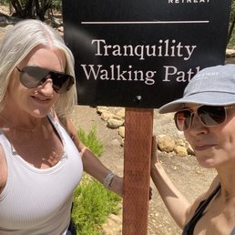 Visiting friends finding tranquility on the trails  on property