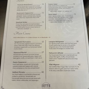Sette Pasta House - Menu - Italian Near Me - Granite Bay, California
