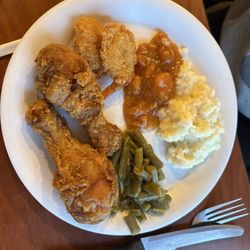Murray’s Buffet & Grill - Fried chicken, fried shrimp, green beans and sweet potatoes. Don't judge!