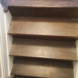 a close up view of a staircase