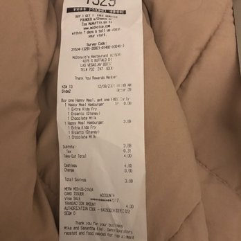 McDonald's - Receipt shows paid with card.. not cash like I did. Rip off - Fast Food Near Me - Las Vegas, Nevada McDonald's - Receipt shows paid with card.. not cash like I did. Rip off - Fast Food Near Me - Las Vegas, Nevada